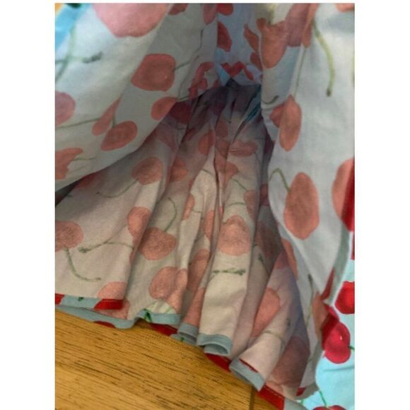 Grace Karin women's Vintage-Style Light Blue Cherry Print dress with tied bow M - Picture 2 of 8